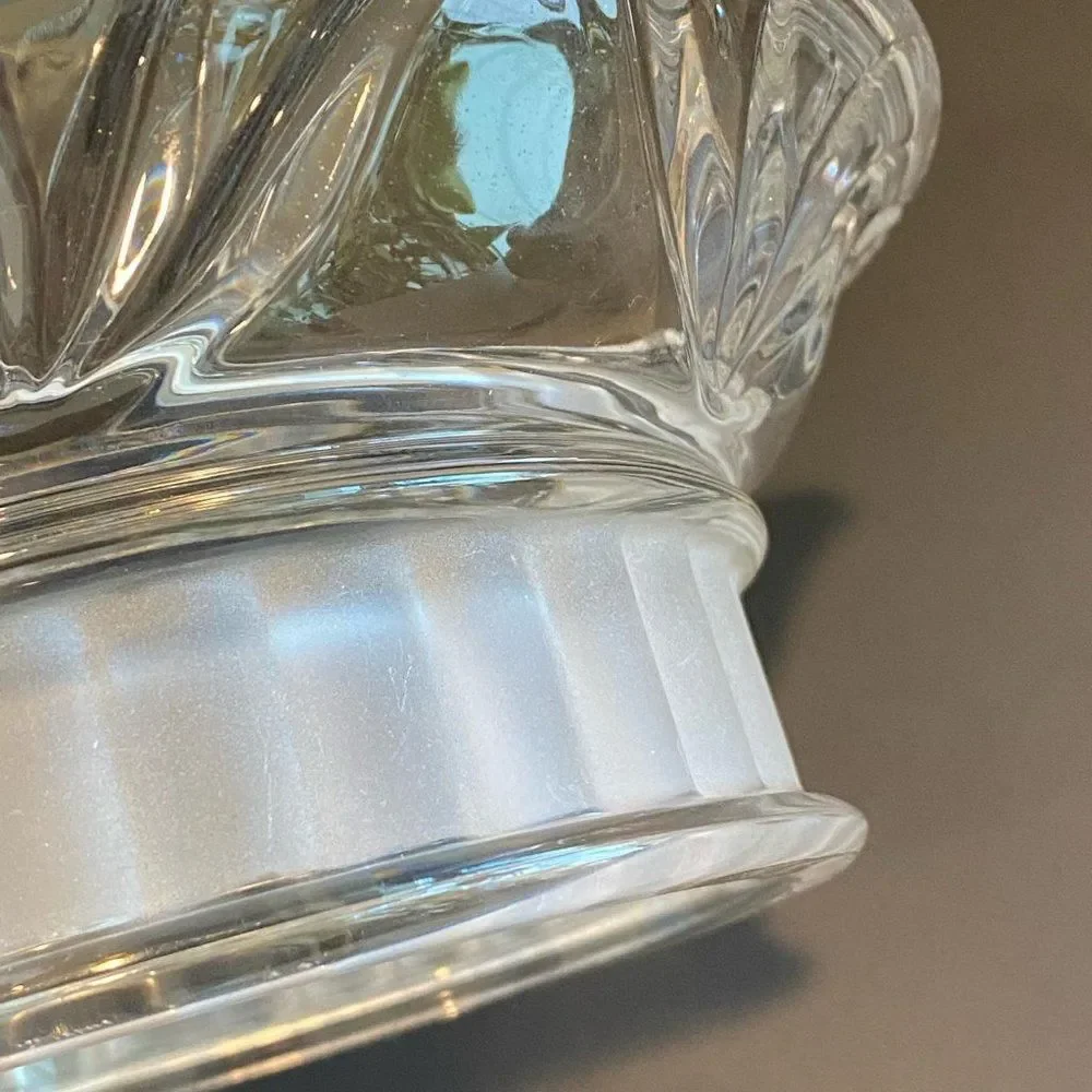 Vintage Stunning Crystal Footed with Geometric Design Candy Dish, 8
